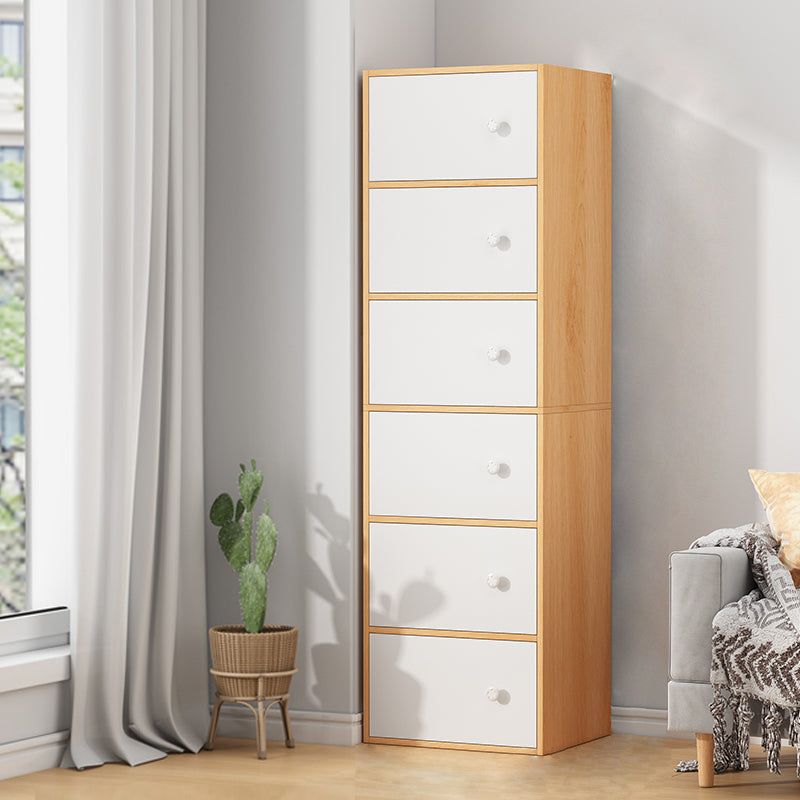 Minimalist Wooden Accent Cabinet Rectangle Storage Cabinet with Drawer