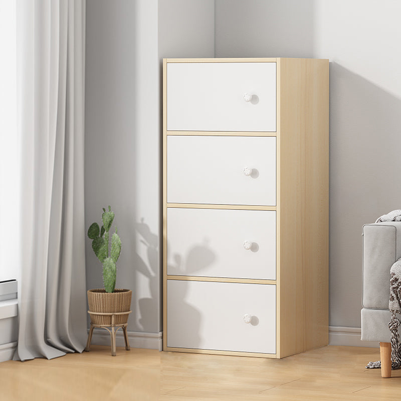 Minimalist Wooden Accent Cabinet Rectangle Storage Cabinet with Drawer