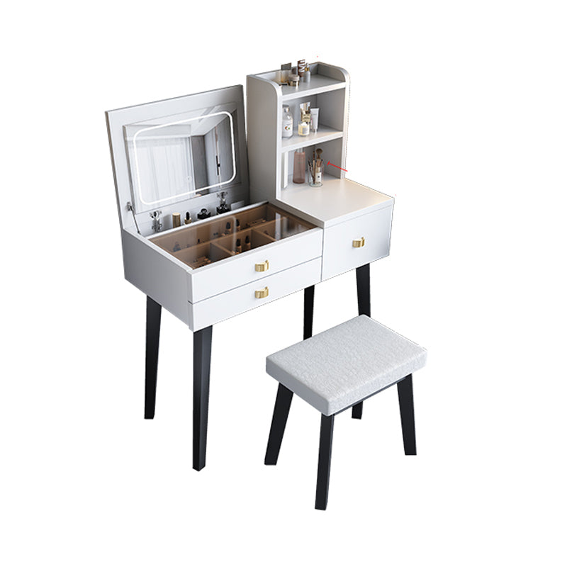 Modern Mirrored Glass Vanity Desk 3 Drawer Vanity Dressing Table