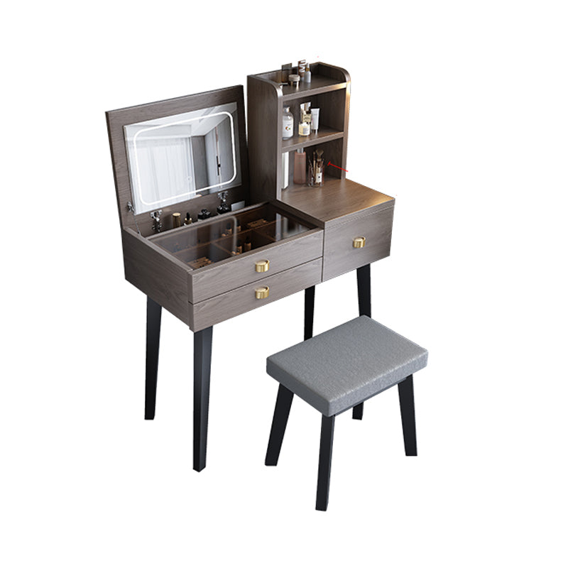 Modern Mirrored Glass Vanity Desk 3 Drawer Vanity Dressing Table