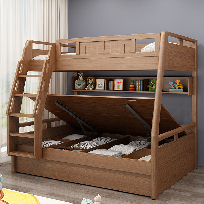 Modern Mattress Included Bunk Bed Solid Wood Bed with Headboard