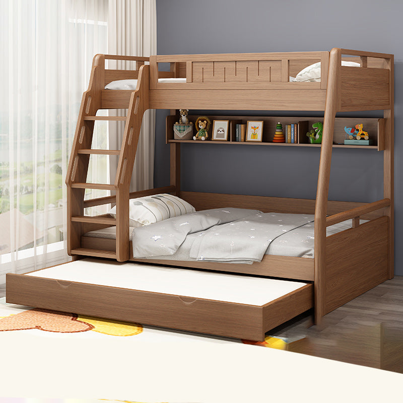 Modern Mattress Included Bunk Bed Solid Wood Bed with Headboard