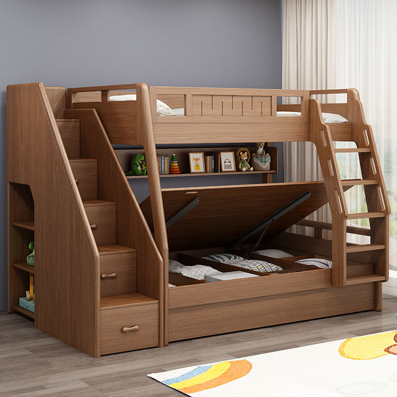 Modern Mattress Included Bunk Bed Solid Wood Bed with Headboard