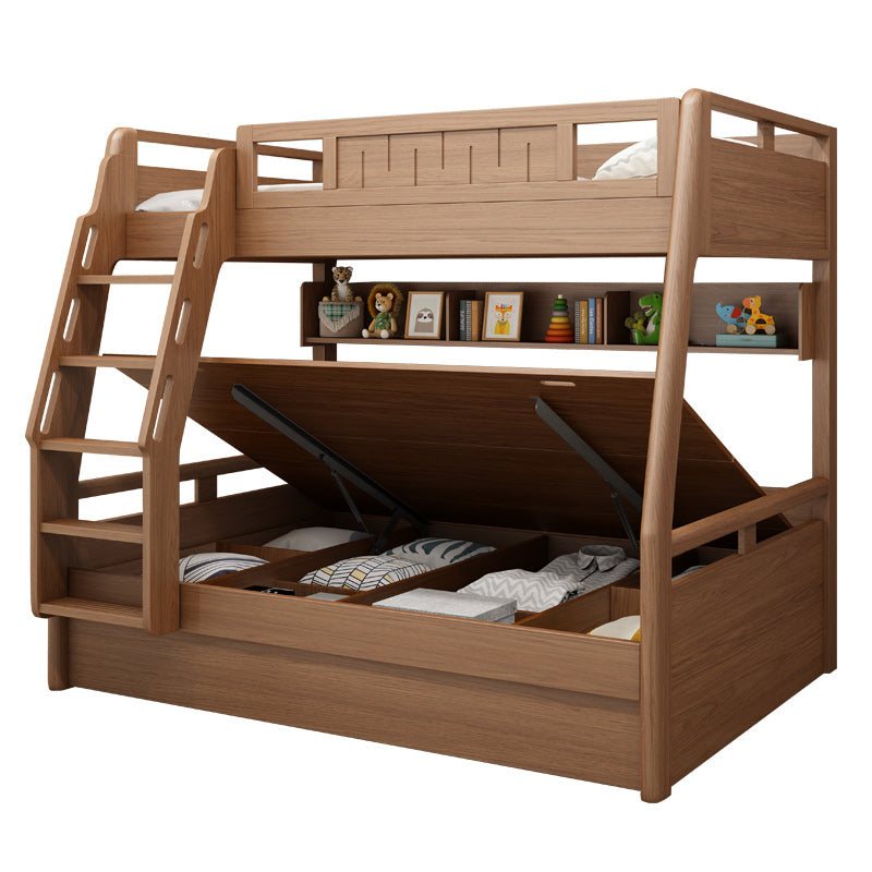 Modern Mattress Included Bunk Bed Solid Wood Bed with Headboard