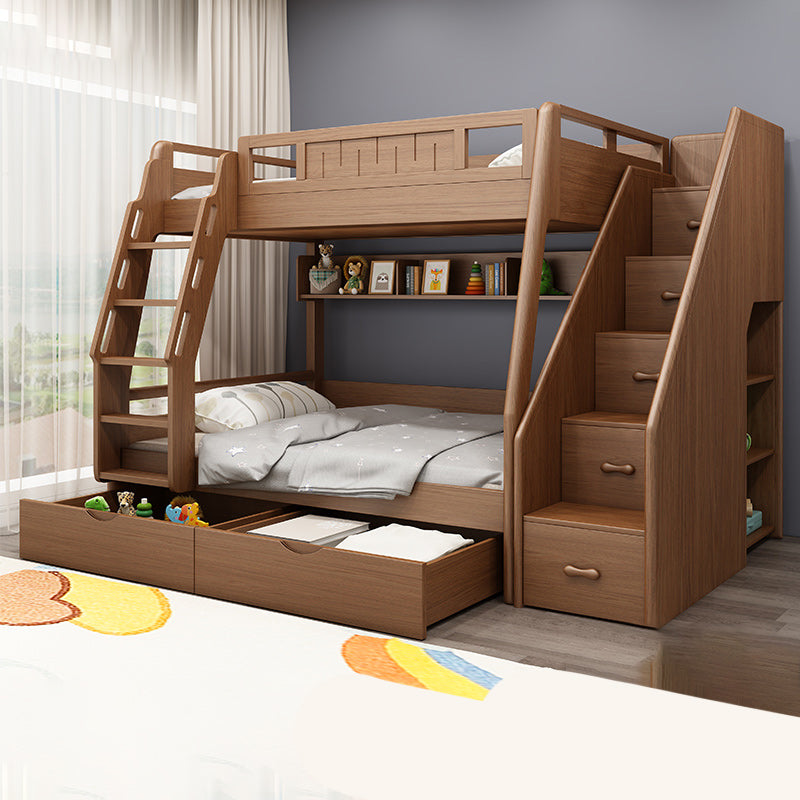 Modern Mattress Included Bunk Bed Solid Wood Bed with Headboard
