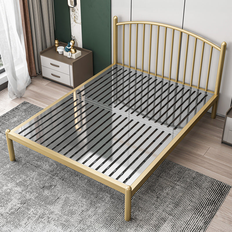Modern Metal Standard Bed with Metal Legs Bed Frame with Headboard