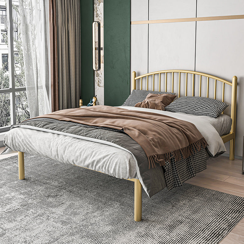 Modern Metal Standard Bed with Metal Legs Bed Frame with Headboard