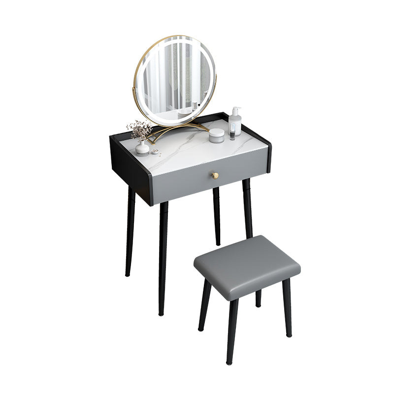 Modern 28.9 " Height 1- Drawer Slate Top Table Makeup Vanity