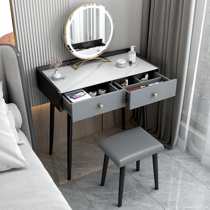Modern 28.9 " Height 1- Drawer Slate Top Table Makeup Vanity