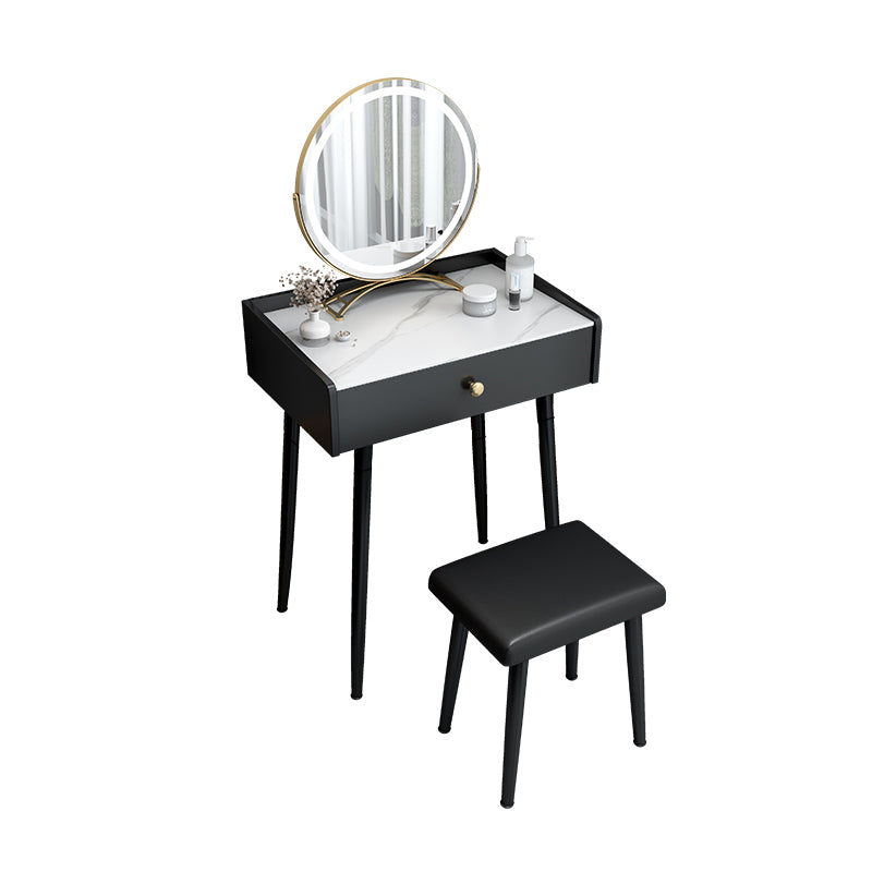 Modern 28.9 " Height 1- Drawer Slate Top Table Makeup Vanity