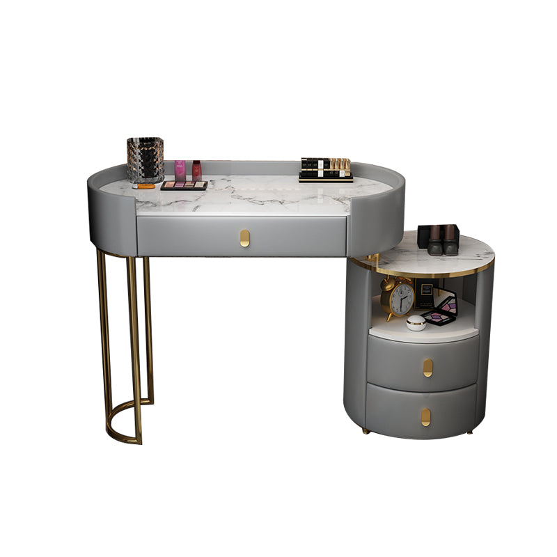 Wooden Makeup Vanity Desk Lighted Mirror Vanity Dressing Table Set with Drawer