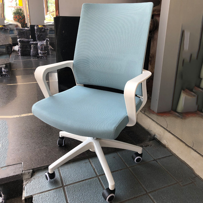 Fixed Arms Office Chair Adjustable Seat Height Desk Chair with Wheels