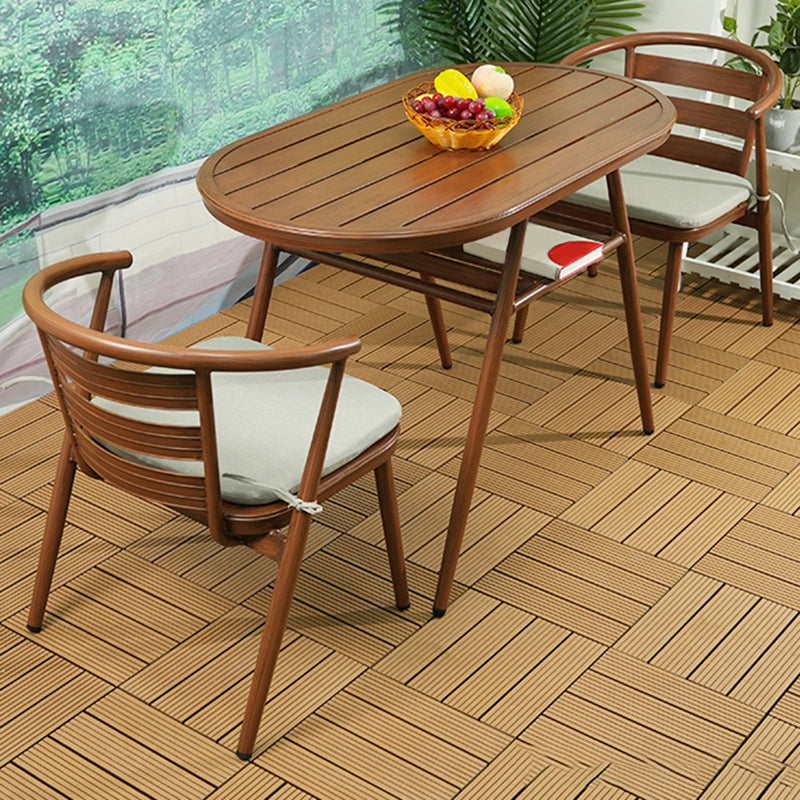 Modern Style Bistro Set Brown Metal Oval 1/2/3 Pieces Bistro Set