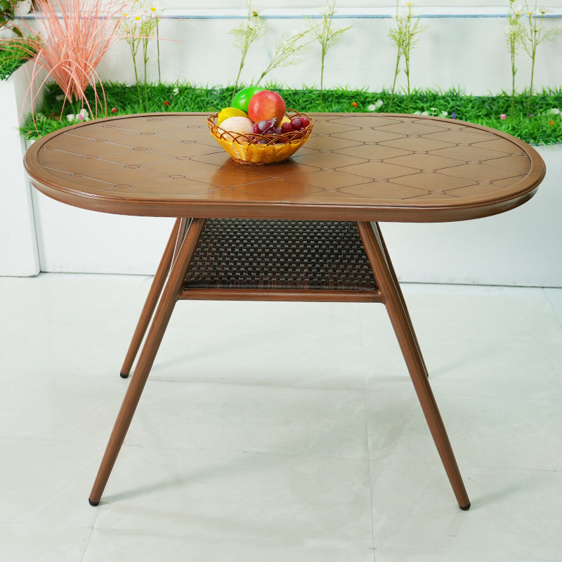 Modern Style Bistro Set Brown Metal Oval 1/2/3 Pieces Bistro Set