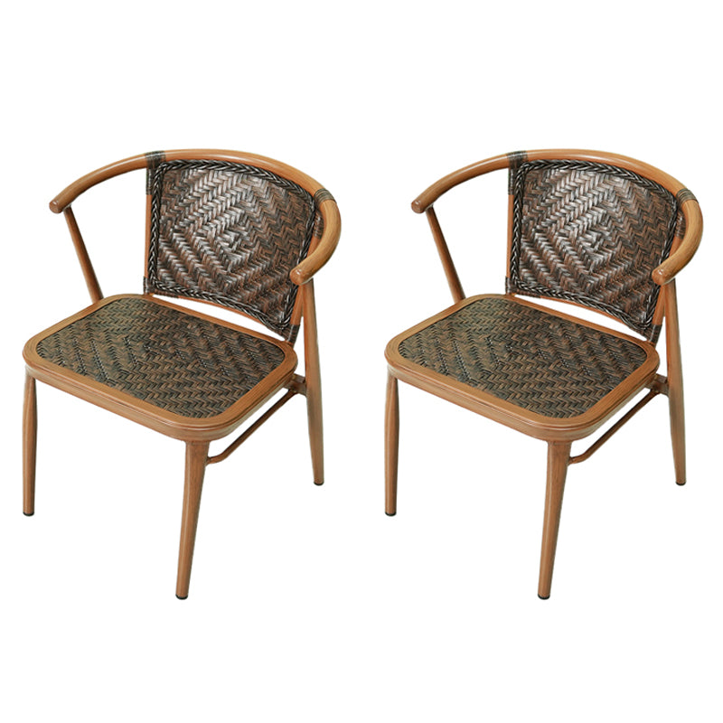 Modern Style Bistro Set Brown Metal Oval 1/2/3 Pieces Bistro Set