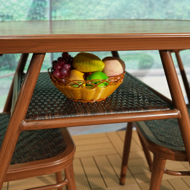 Modern Style Bistro Set Brown Metal Oval 1/2/3 Pieces Bistro Set
