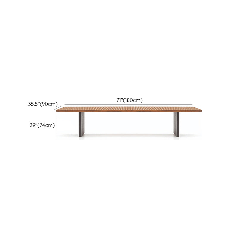 Boho Style Dining Set Wooden Top Rectangular 1/9 Pieces Dining Set