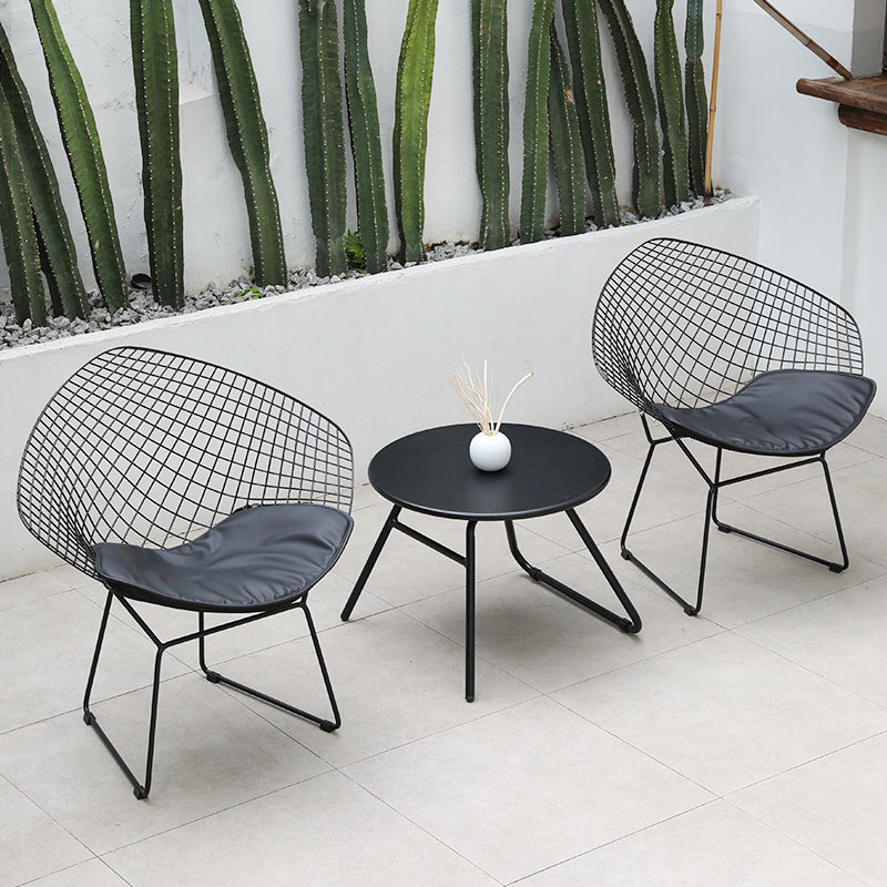 1/3/4/5 Pieces Patio Dining Table Set Black Modern Dining Set