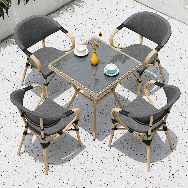 1/2/3/5 Pieces Bistro Table Set Gray Modern Patio Dining Table