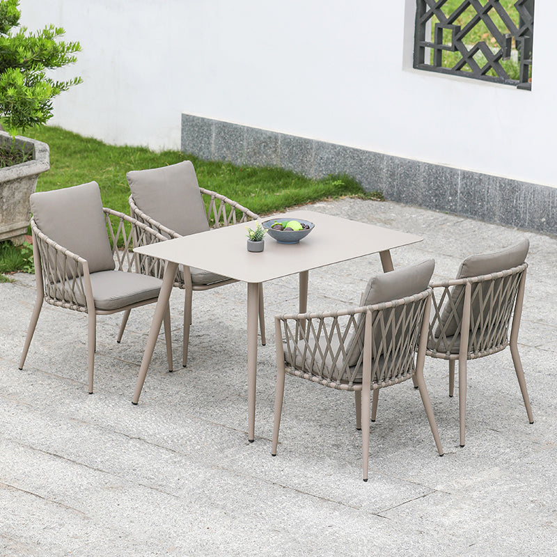 Boho Metal Dining Table Set 1/5/7/9 Pieces Patio Dining Table Set