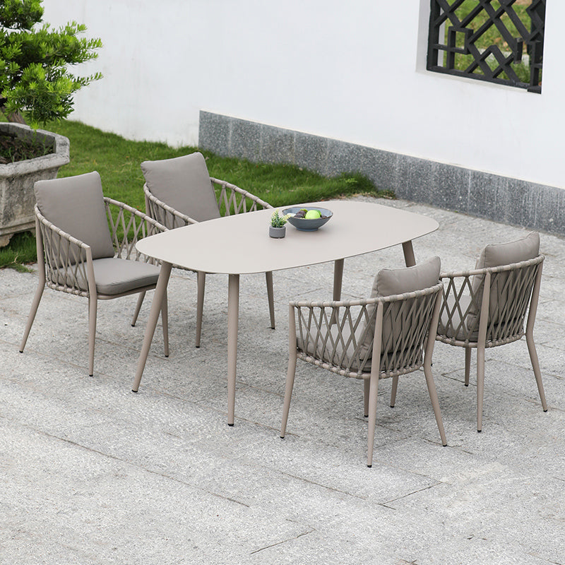 Boho Metal Dining Table Set 1/5/7/9 Pieces Patio Dining Table Set