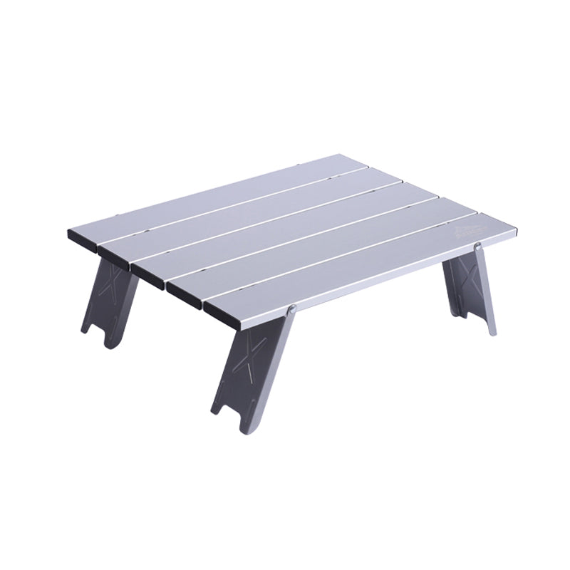 Industrial Metal Table Folding Outdoor End Table with 4 Legs