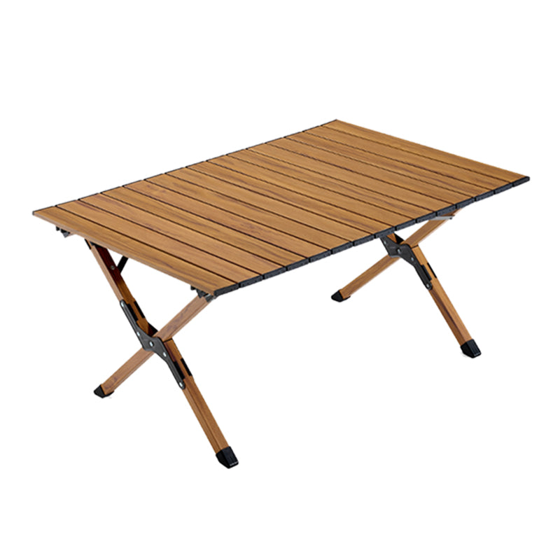 Industrial Aluminum Rectangle Table Foldable Camping Table in Brown