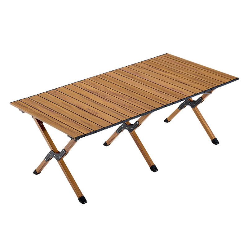 Industrial Aluminum Rectangle Table Foldable Camping Table in Brown