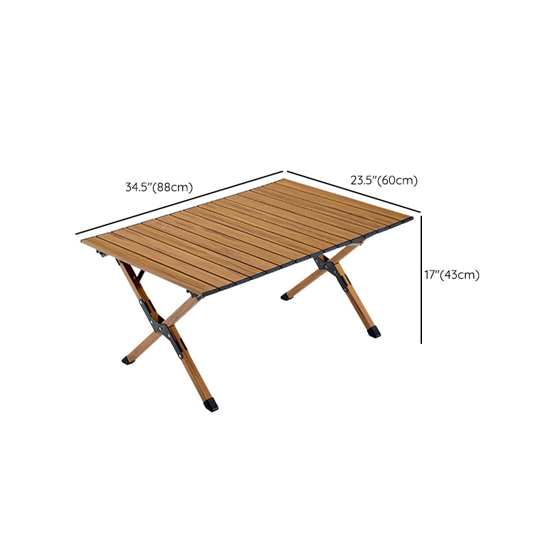 Industrial Aluminum Rectangle Table Foldable Camping Table in Brown