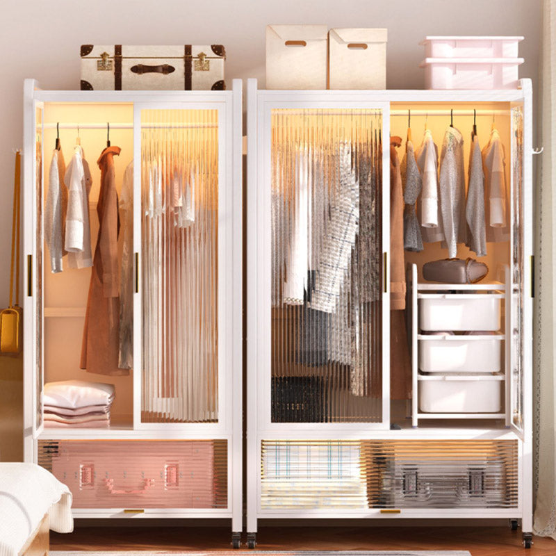 Modern Style Combination Armoire Glass Wardrobe Cabinet for Home