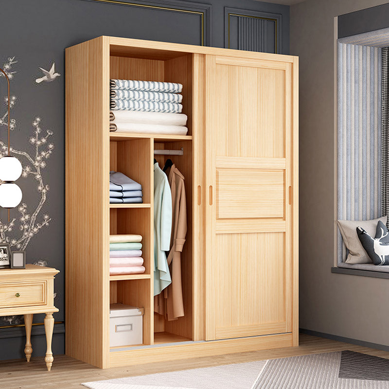 Modern Wardrobe Armoire Solid Wood Wardrobe Cabinet with Doors