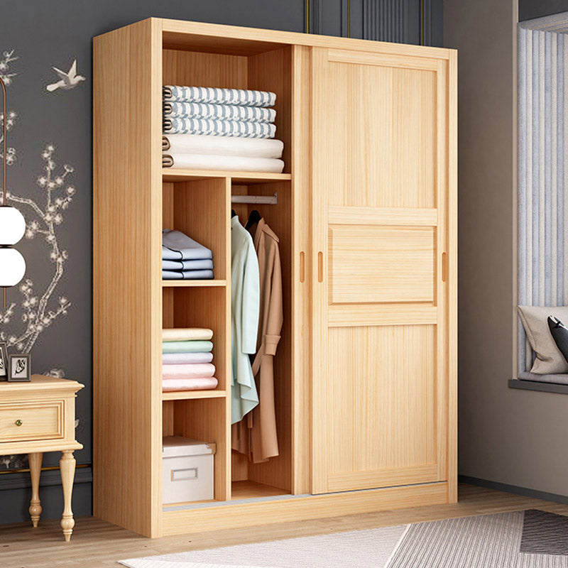 Modern Wardrobe Armoire Solid Wood Wardrobe Cabinet with Doors