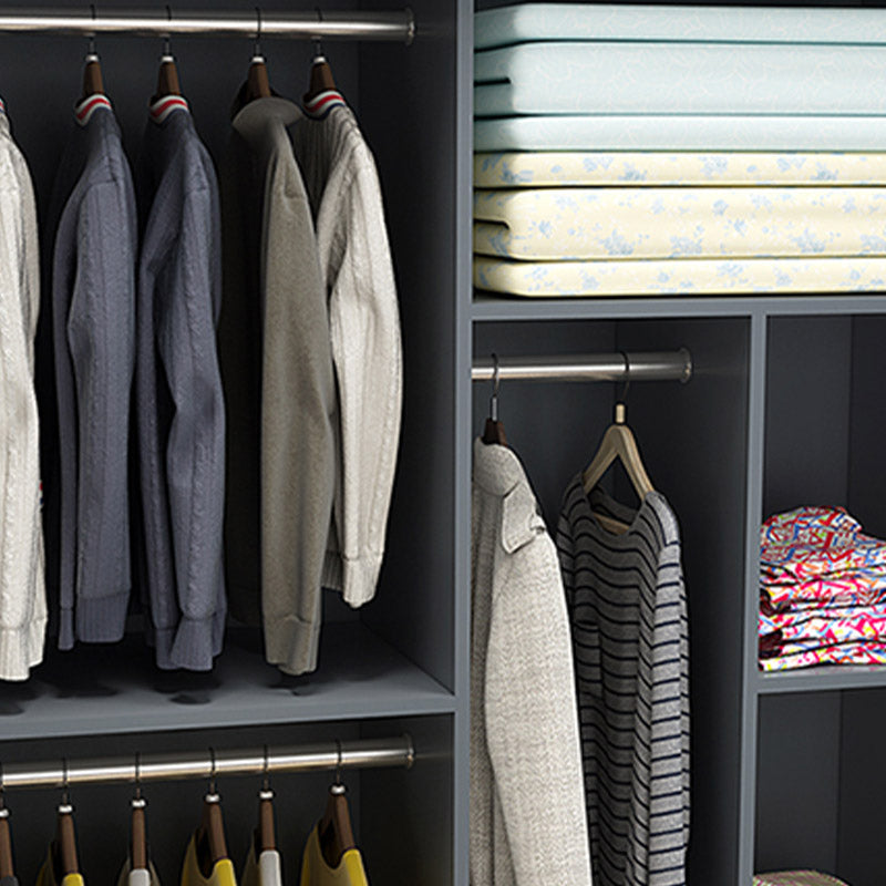 Contemporary Wardrobe Armoire Wood Combination Armoire With Doors