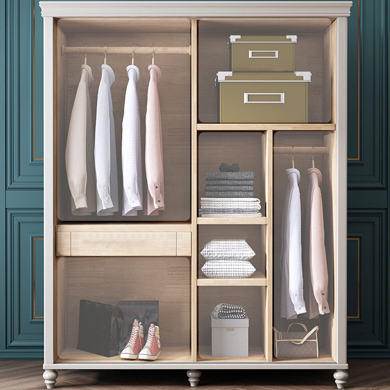 French Country Style Wardrobe Armoire Wooden Wardrobe for Home