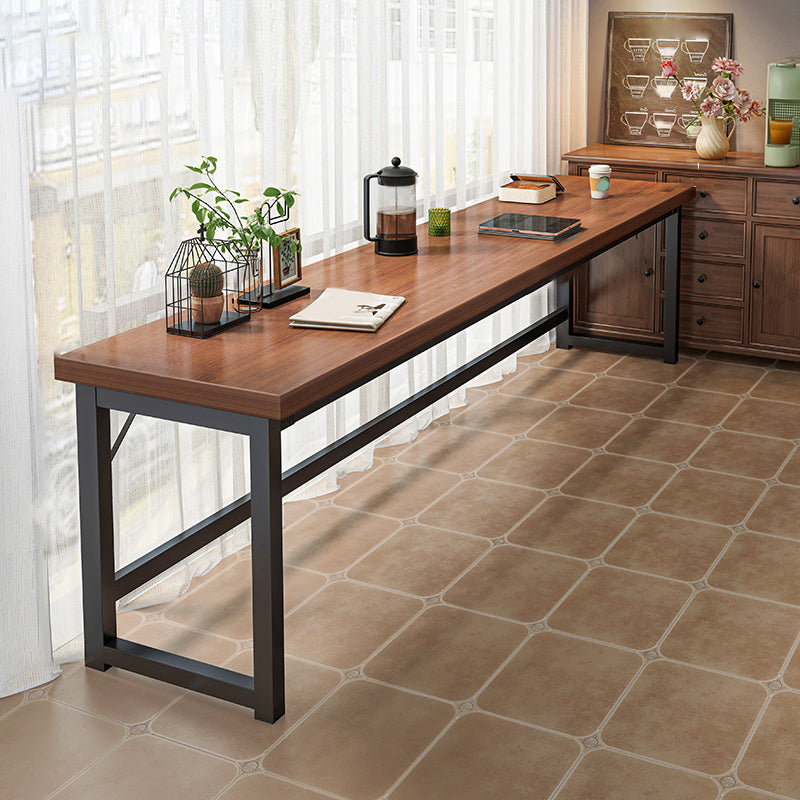 Industrial Wooden Bistro Bar Table Rectangle Metal Base Bar Table