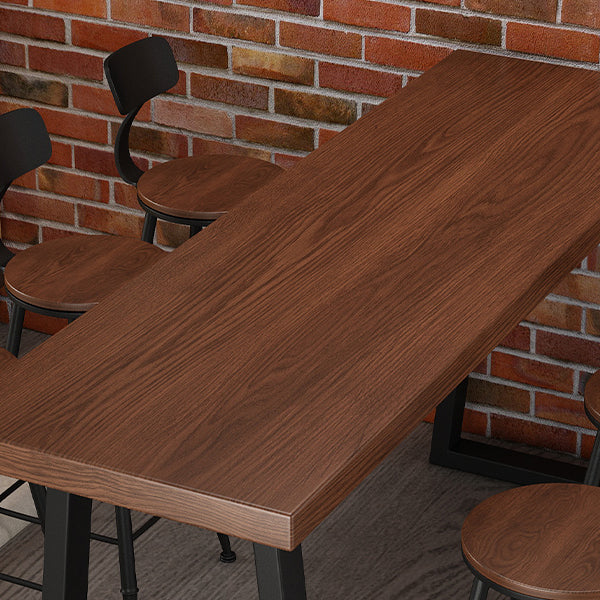Industrial Style Bistro Bar Table Rectangle Solid Wood Bar Table