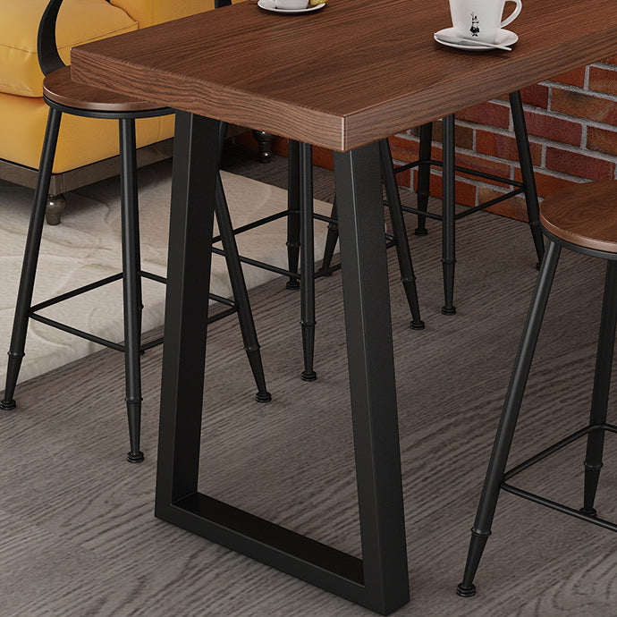 Industrial Style Bistro Bar Table Rectangle Solid Wood Bar Table