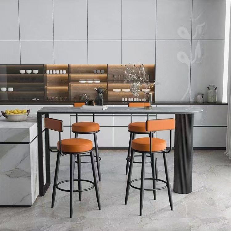 Industrial Style Bar Table Stone Top Bar Table for Living Room