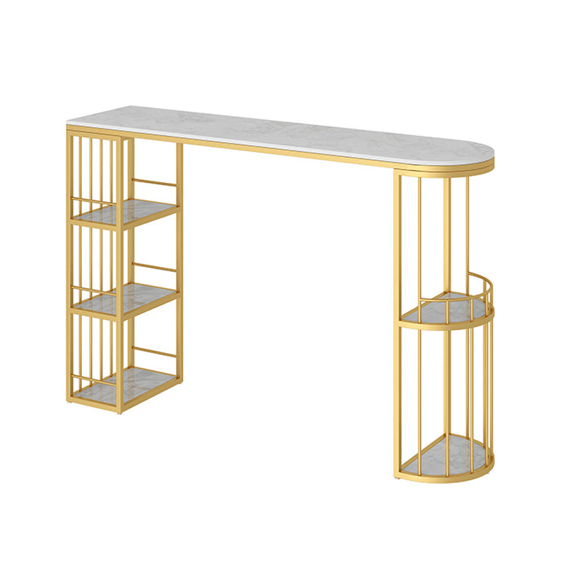 Modern Style Bar Table White Stone Top Bar Table for Living Room