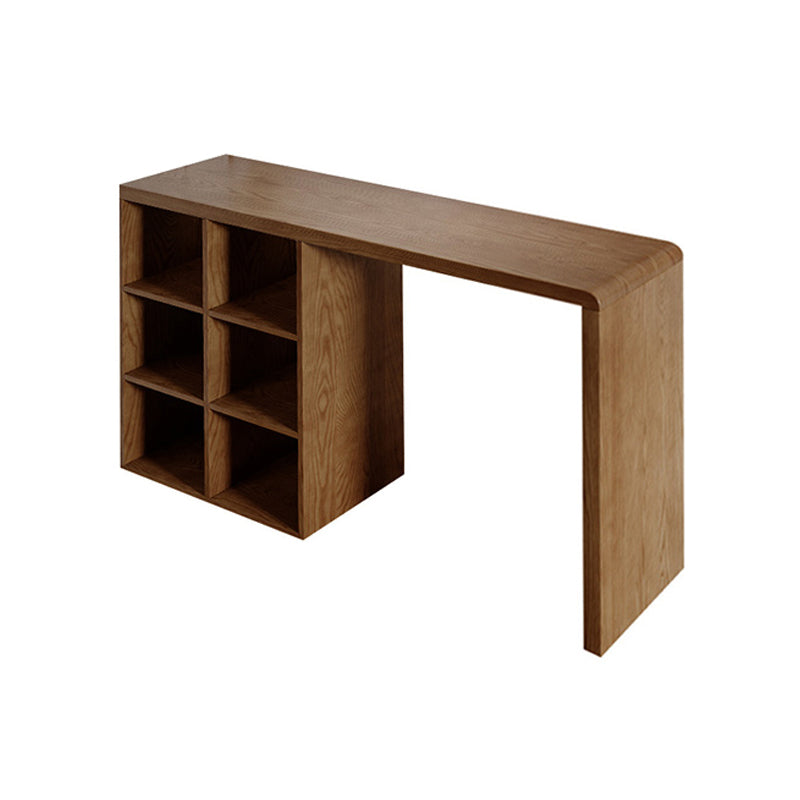 Modern Style Bar Table Rectangle Solid Wood Bar Table for Living Room