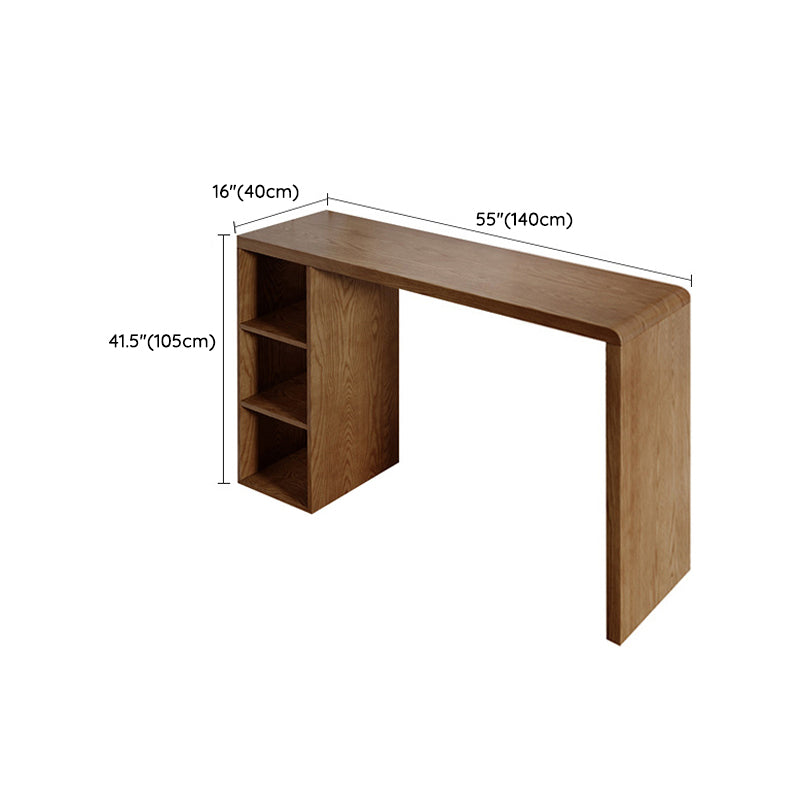 Modern Style Bar Table Rectangle Solid Wood Bar Table for Living Room