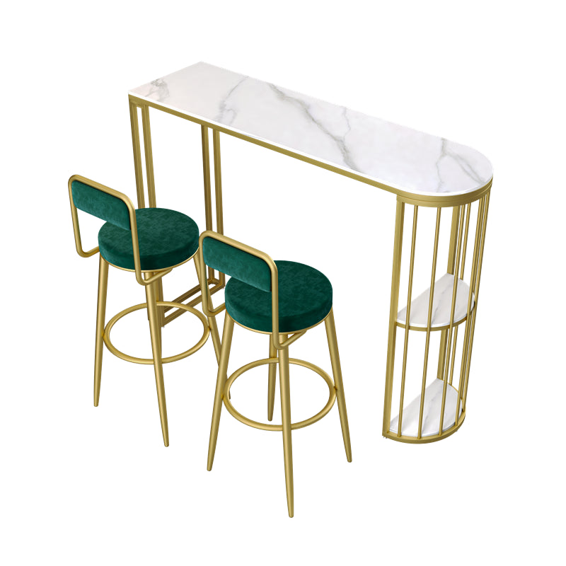 Modern Bar Table Set 1/2/3 Pieces Stone Bar table with Upholstered Stools