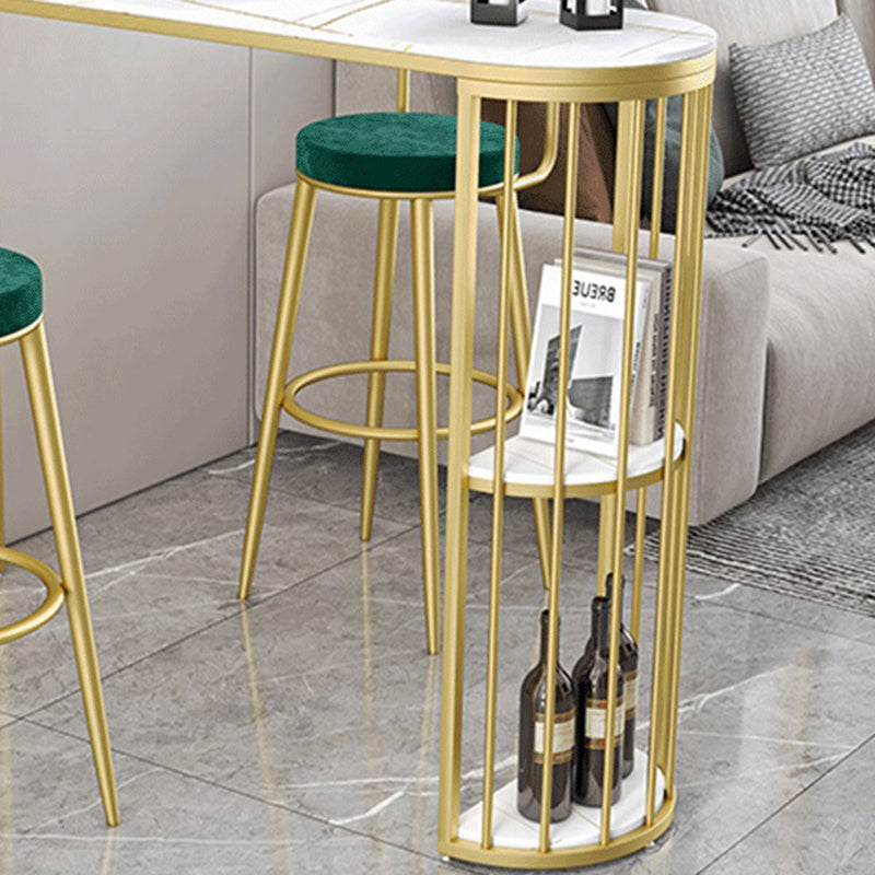 Modern Bar Table Set 1/2/3 Pieces Stone Bar table with Upholstered Stools