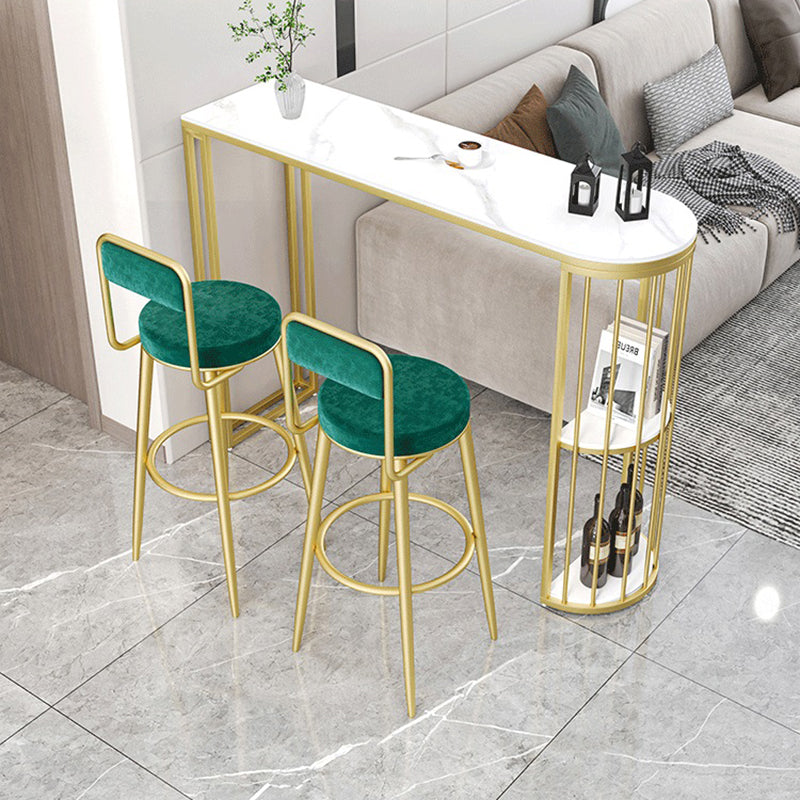 Modern Bar Table Set 1/2/3 Pieces Stone Bar table with Upholstered Stools