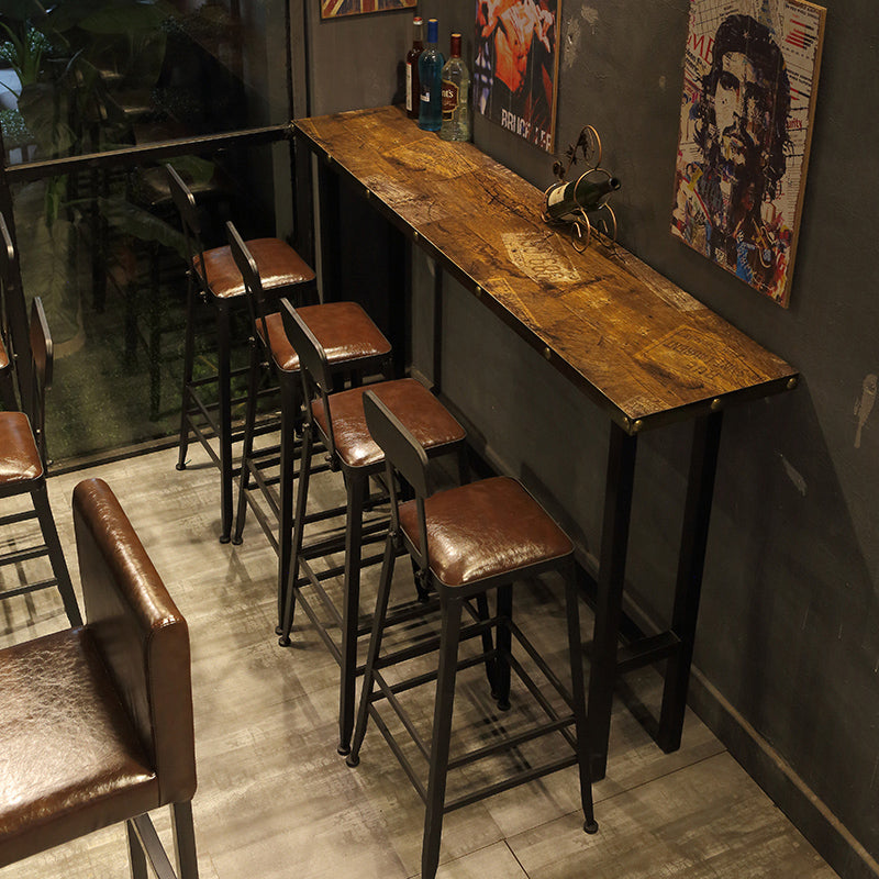 Modern Bar Table Set 1/2/5 Pieces Solid Wood Rectangle Bistro Set for Indoor