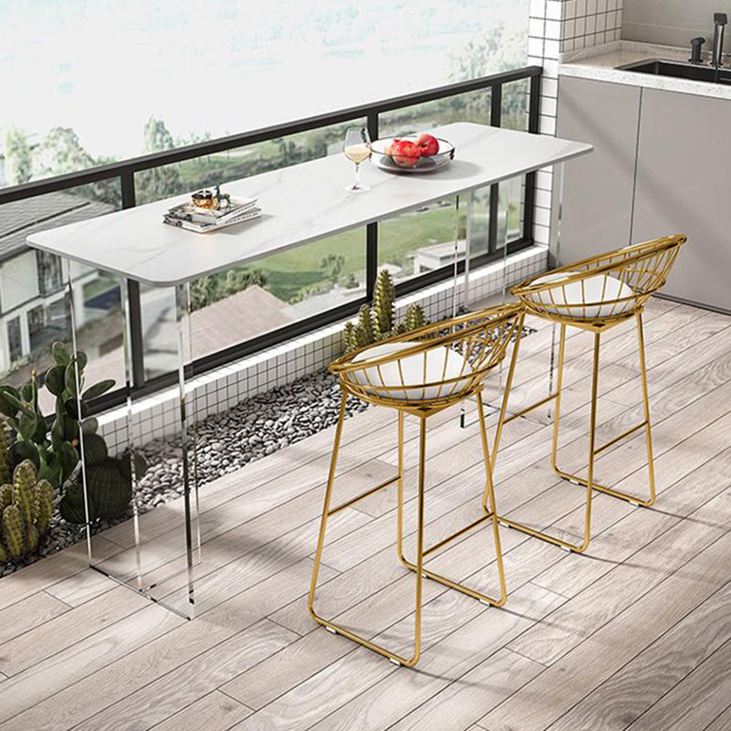 Modern Bar Table Set 1/2/3 Pieces Stone Rectangle Bistro Set for Indoor