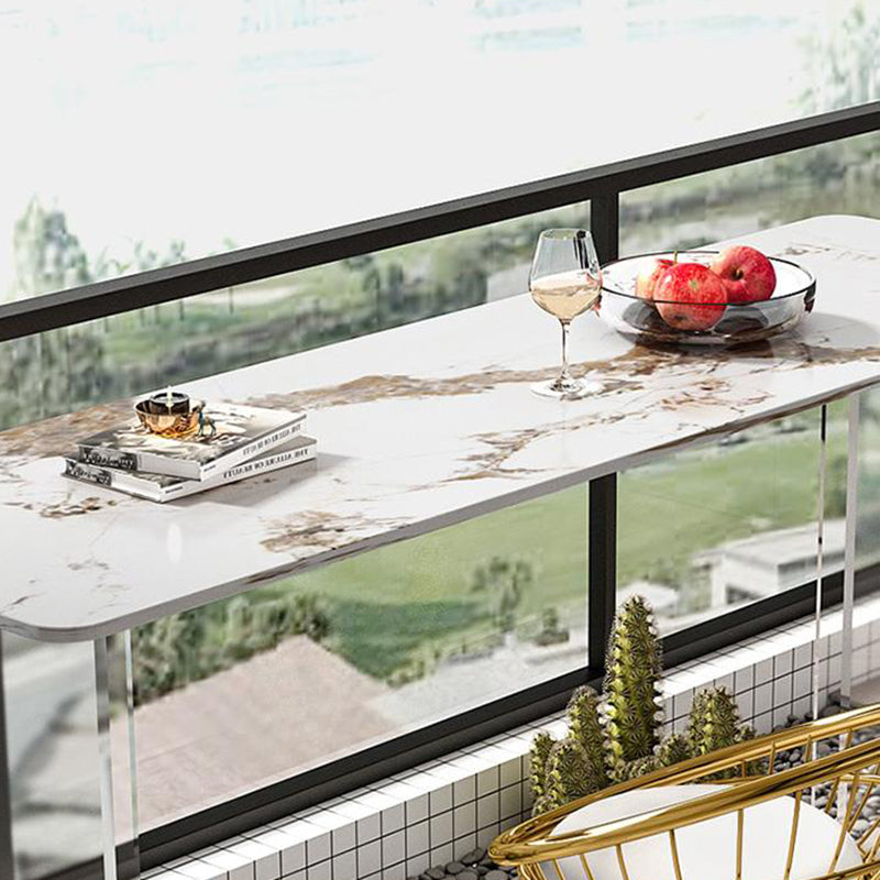 Modern Bar Table Set 1/2/3 Pieces Stone Rectangle Bistro Set for Indoor