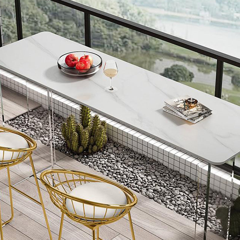 Modern Bar Table Set 1/2/3 Pieces Stone Rectangle Bistro Set for Indoor