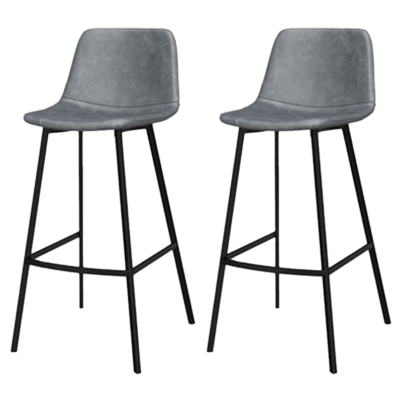 Faux Leather Bar Stool Bar Height Armless Stool with Black Base
