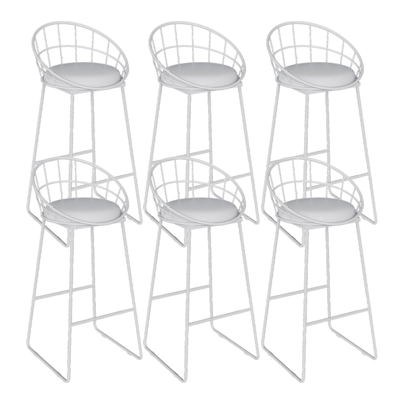 Contemporary Metal Dining Stools Low Back Bar Stools with Footrest